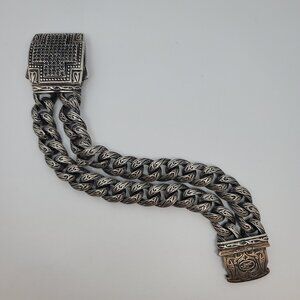 RARE/HTF "Unkaged" Faith Collection Sterling & Black Sapphire Cross Bracelet